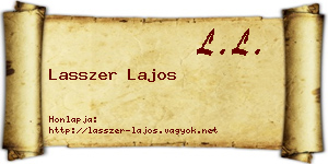 Lasszer Lajos névjegykártya